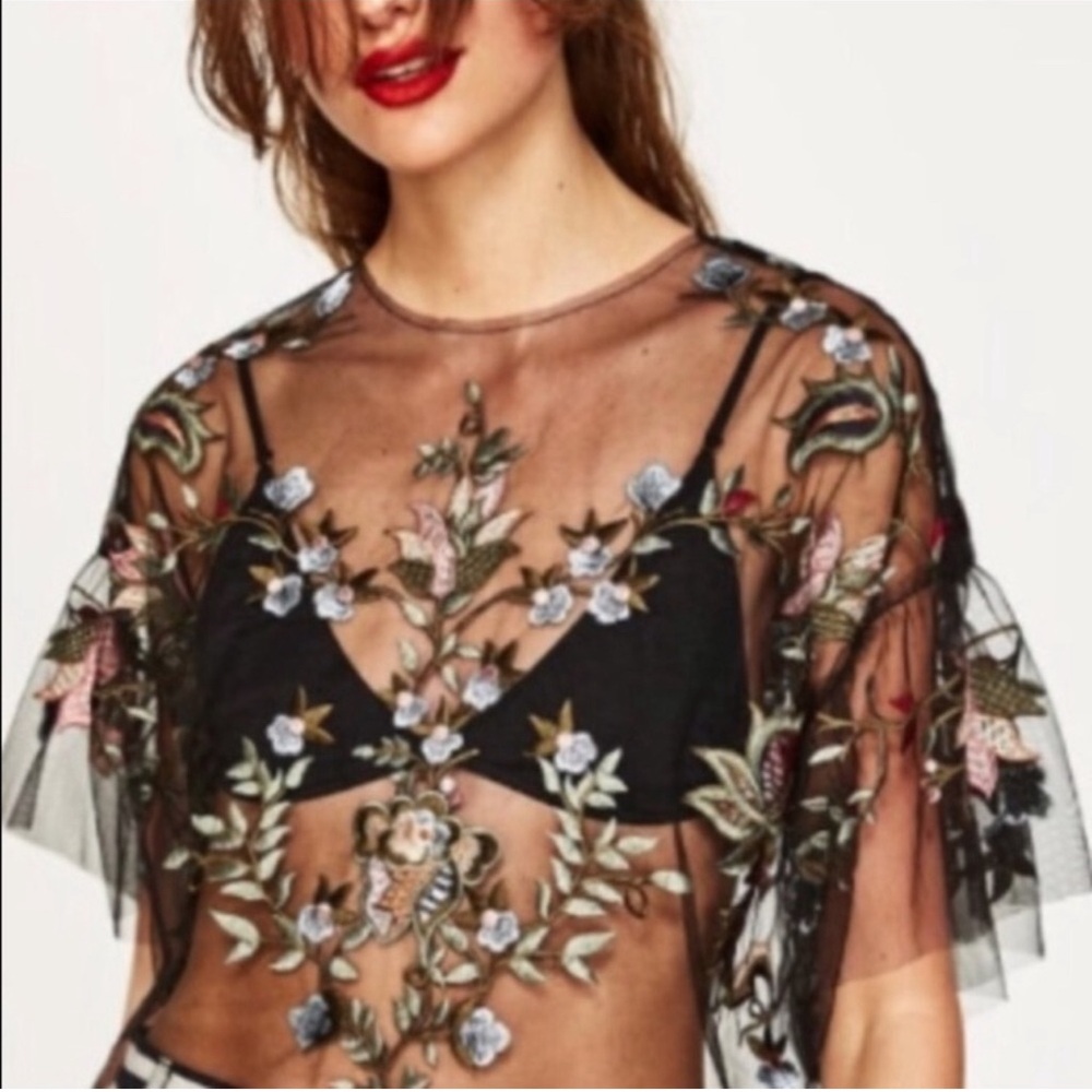 Zara | Sheet Embroidered Blouse